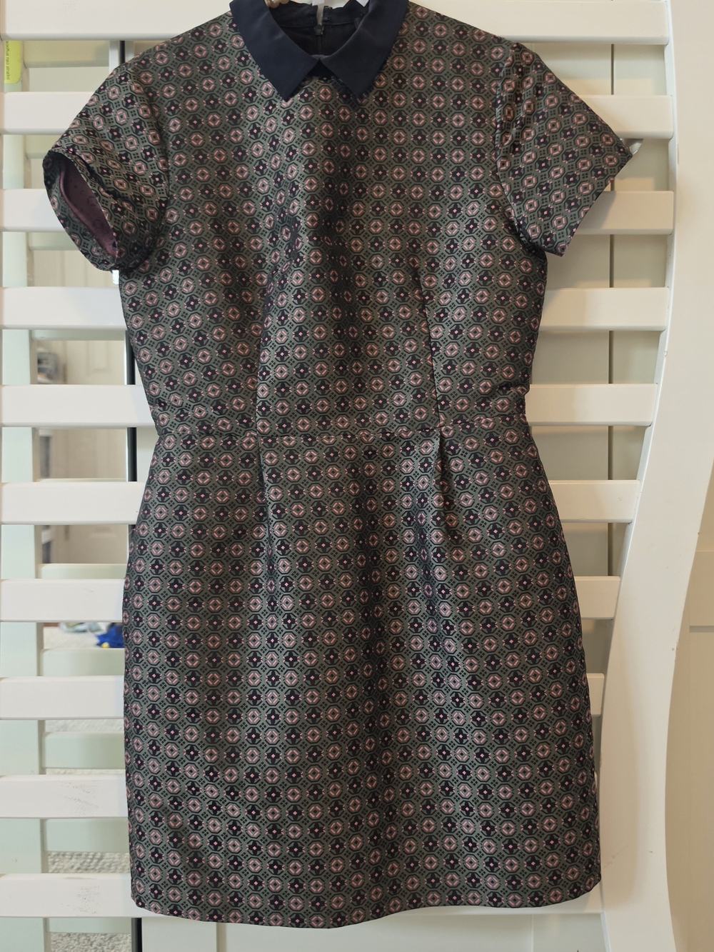 Club Monaco Geo Jacquard Collared Mini Dress